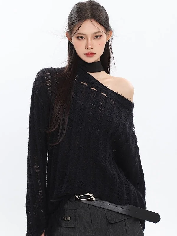 Christine Solid Color Knitted Distressed Turtleneck Cutout Long Sleeve Sweater Top Beaded Sweater Sequined Faux Fur Christine Solid Color Knitted Distressed Turtleneck Cutout Long Sleeve Sweater Top Beaded Sweater Sequined Faux Fur