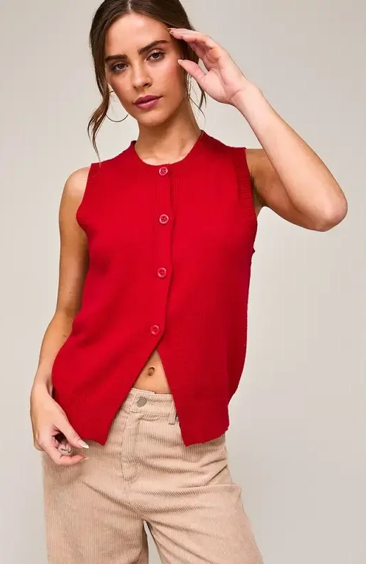 Courtney Button Sweater Vest Machine Wash Dry Clean Hand Wash