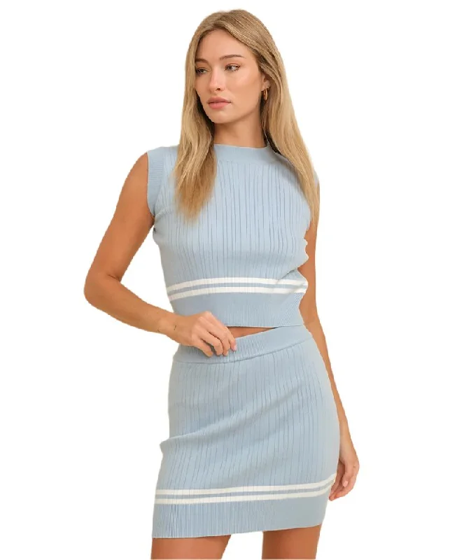 Hilton Sleeveless Cropped Sweater Welt Pockets Slit Pockets Flap Pockets