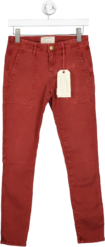 Current/Elliott Dark Red Slim Jeans BNWT W27 Trendy Bootcut High-Waisted Jeans