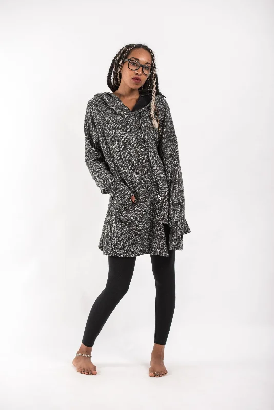 Diagonal Zip Long Viscoes Sweater Fitted Loose Oversized