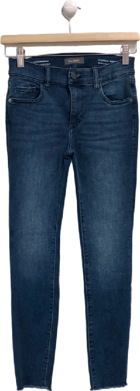 DL1961 Blue Mid Rise Instasculpt Crop Jeans UK 8 Fashionable Bootcut Jeans