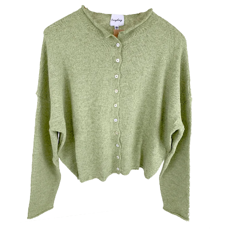 Everything Super Soft Knit Cardigan Sweater - Seagrass Elasticated Padded Insulated