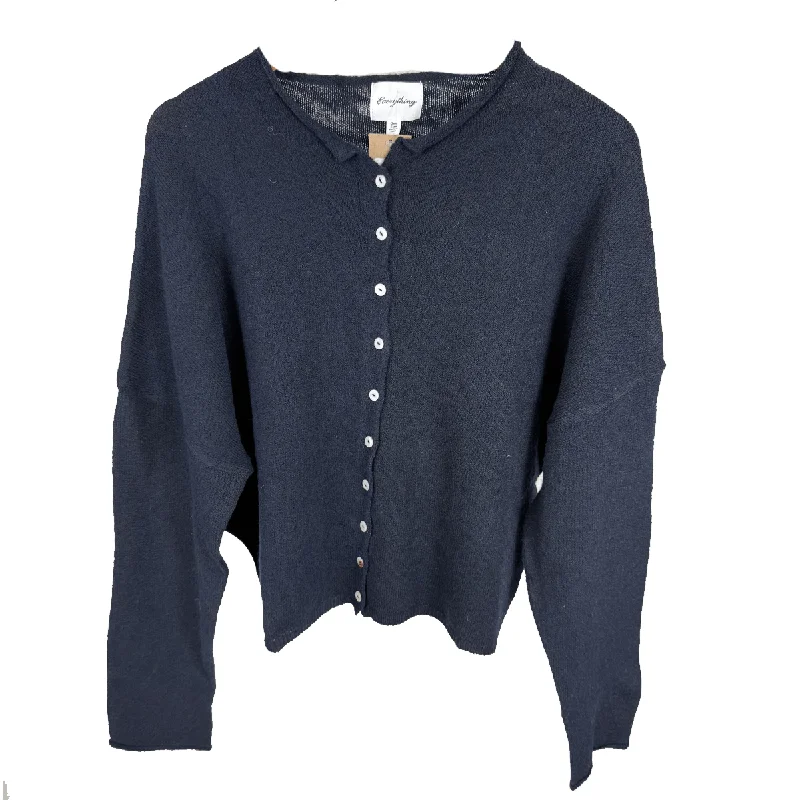 Everything Super Soft Knit Cardigan Sweater - Navy Blazer Transparent Opaque Sheer