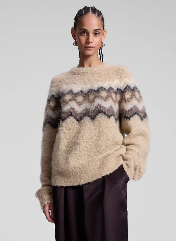 Ezra Fairisle Sweater Chenille Fabric Brocade Fabric Lace Fabric