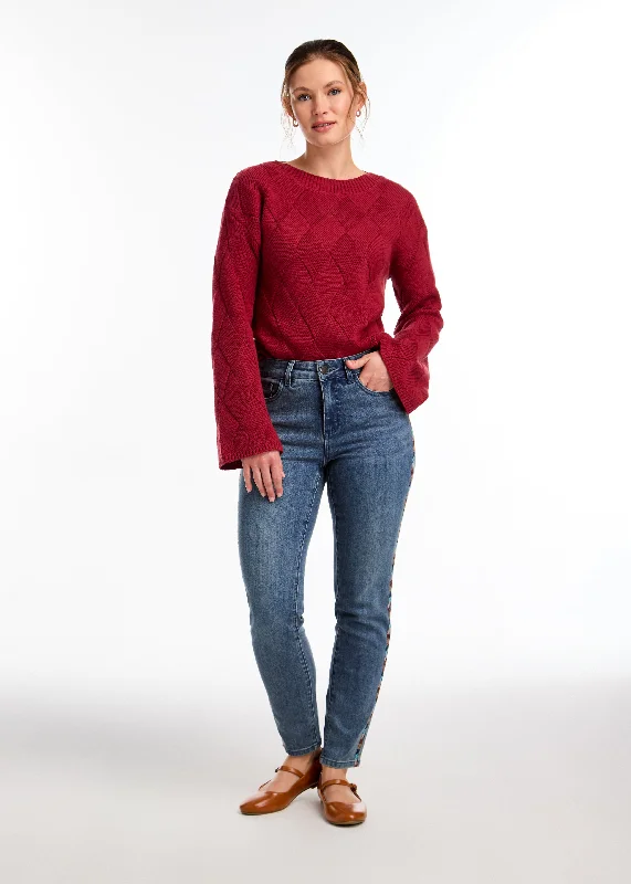 FDJ Long Sleeve Boat Neck Sweater Turtle Neck Boat Neck Asymmetrical Neck