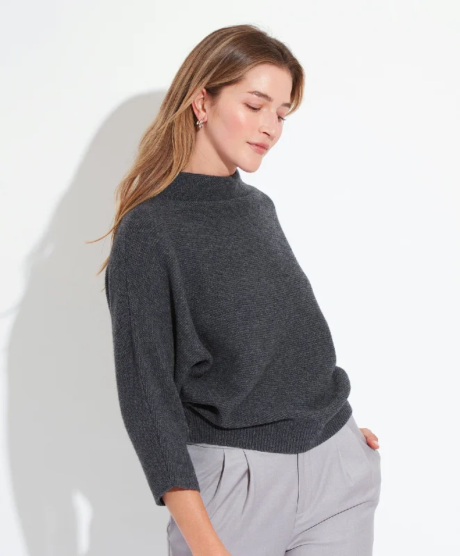 Funnel Neck Sweater Terry Blend Velvet Blend Canvas Blend