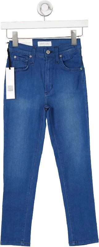 James Jeans Blue High Rise Skinny Crop Jeans BNWT W24 Chic Rolled Cuff Denim Jeans