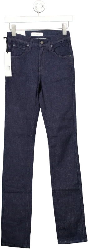 James Jeans Dark Blue High Rise Straight Leg  Jeans BNWT W24 Fashionable Frayed Hem Denim