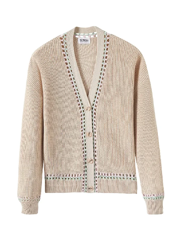 27 Miles - Jennifer sweater in sand Toggled Drawstring Belted