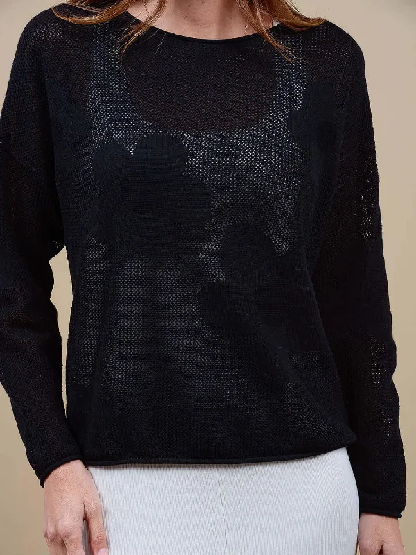27 Miles - Kari Sweater in Black Boxy Sweater Fitted Sweater A-Line