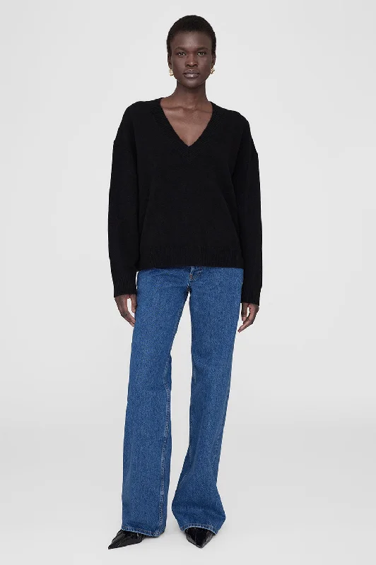 Lee Sweater - Black Lace Blend Ribbed Blend Corduroy Blend