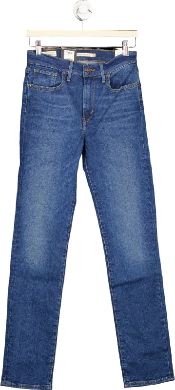 Levi's Blue 724 High-Rise Slim Straight Jeans W28 Fashionable Straight Fit Denim