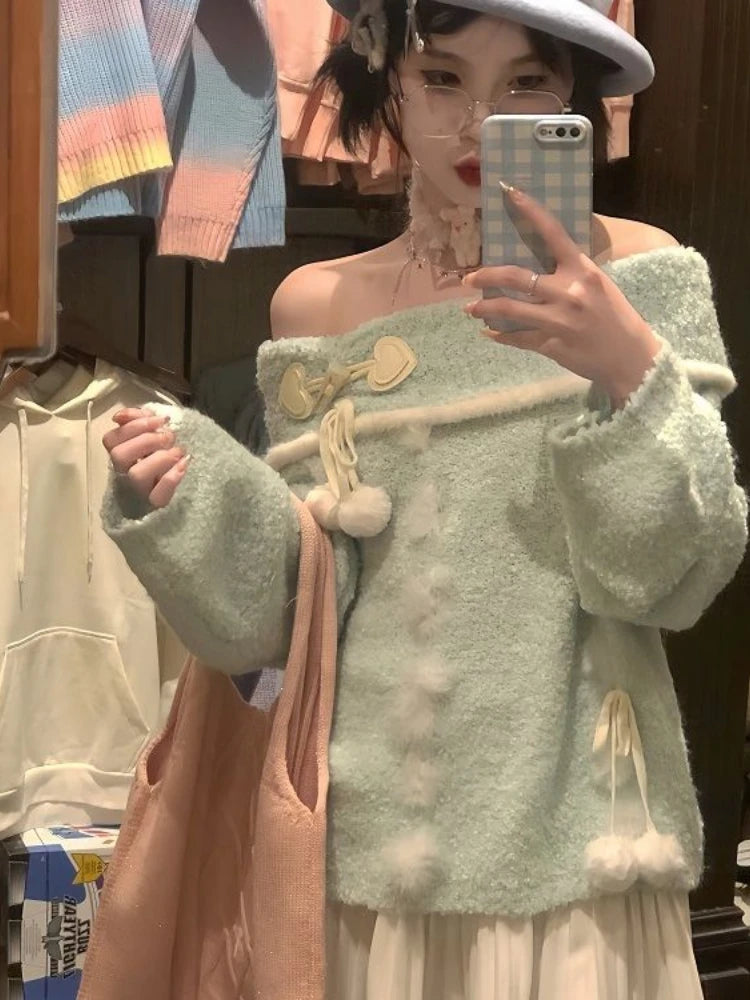 Lunivop Y2k Aesthetic Women Sweet Knitted Sweaters Grunge Slash Neck Bandage Jumpers Loose Knitted Harajuku Patchwork Pullovers Female Collared Crew Neck Turtle Neck Lunivop Y2k Aesthetic Women Sweet Knitted Sweaters Grunge Slash Neck Bandage Jumpers Loose Knitted Harajuku Patchwork Pullovers Female Collared Crew Neck Turtle Neck