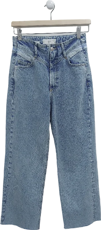 MANGO Blue Juliette Loose Fit Jeans UK 6 Comfortable Mid-Rise Jeans