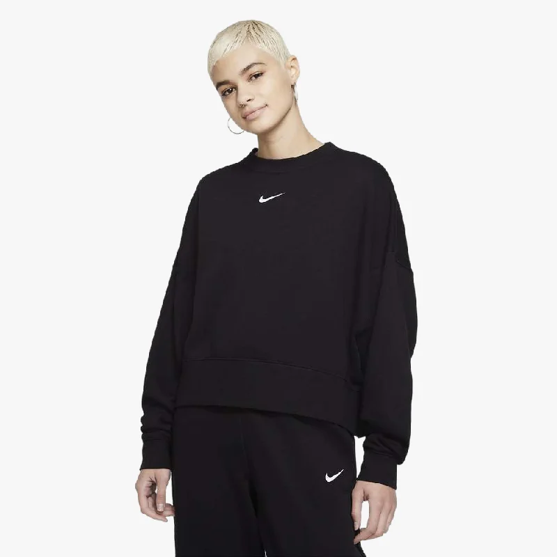 Nike Womens Nsw Essential Os Crew Sweater Black Front Pockets Side Pockets Patch Pockets Nike Womens Nsw Essential Os Crew Sweater Black Front Pockets Side Pockets Patch Pockets