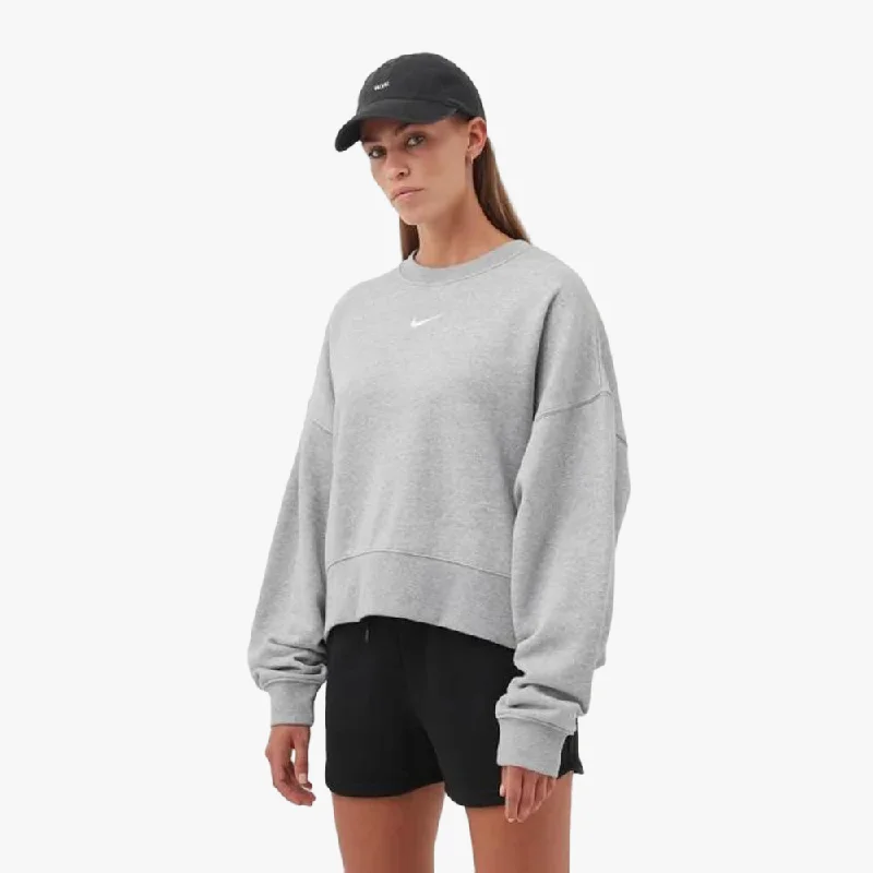 Nike Womens Nsw Essential Os Crew Sweater Grey Tailored Straight A-Line