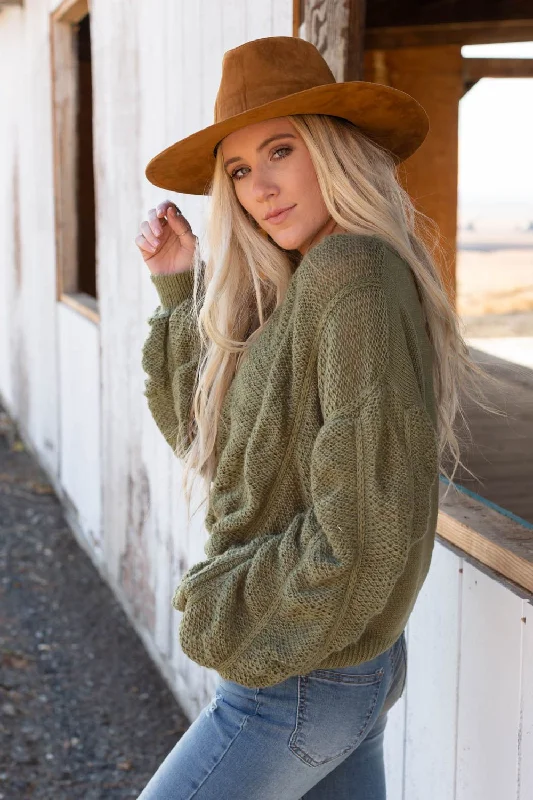 No Boundaries Sweater - Olive Stretchy Elastic Breathable