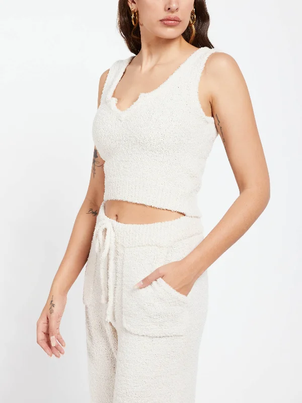 Notched Sweater Tank Modern Contemporary Chic