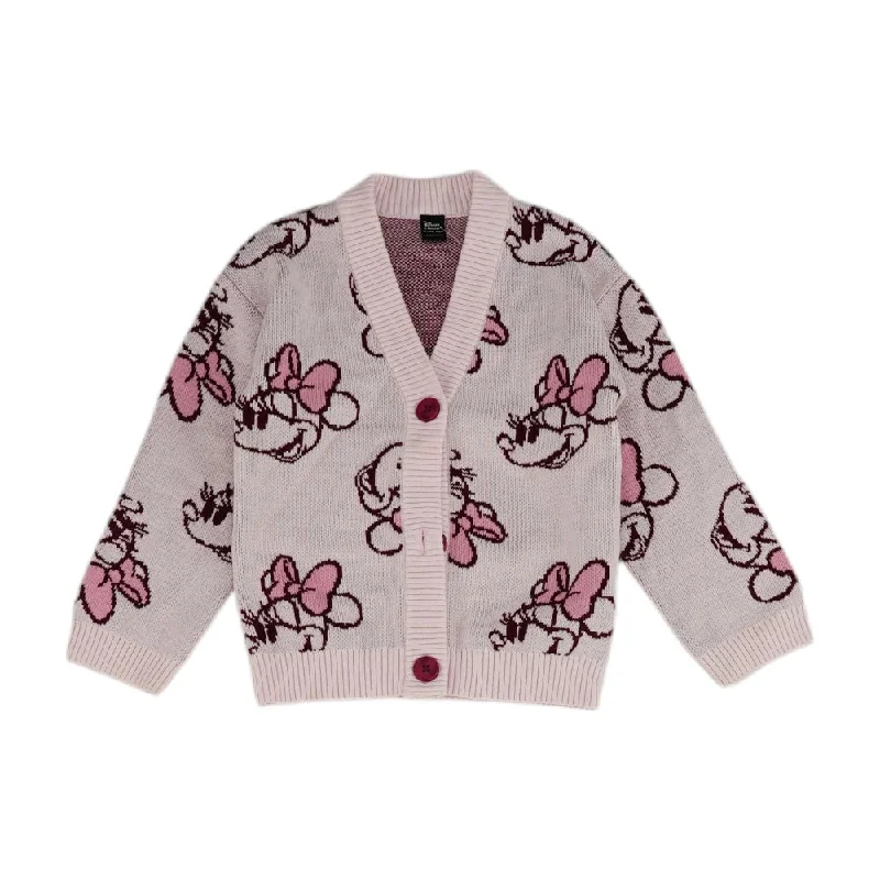 Pink Character Cardigan Sweater Sequined Glittery Shiny