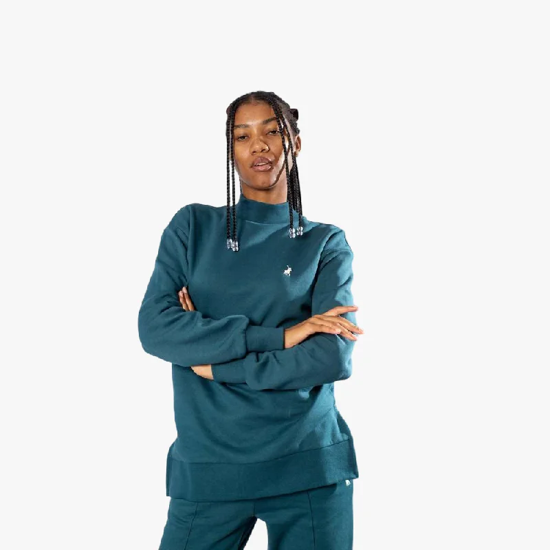 Polo Womens Reese Sweater Teal Cotton Fabric Linen Fabric Terry Fabric