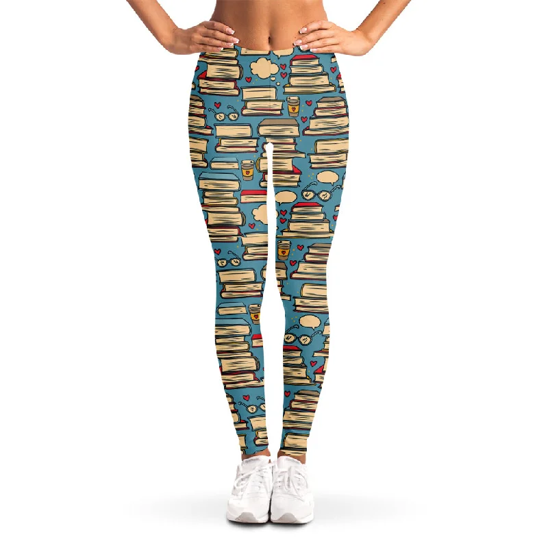 Pop Art Books Pattern Print Women's Leggings Stylish Capri Leggings