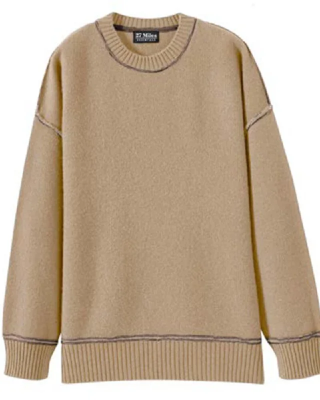 27 Miles - Prim sweater in Camel Knit Fabric Woven Fabric Fleece Fabric