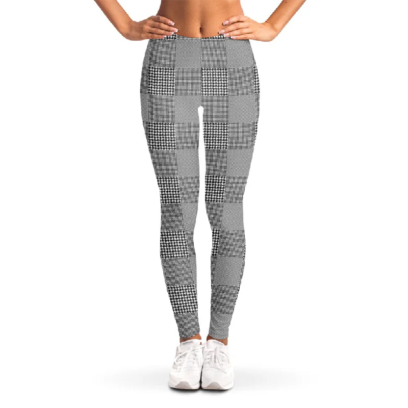 Prince of Wales Check Pattern Print Women's Leggings Stylish Stretch Print Leggings