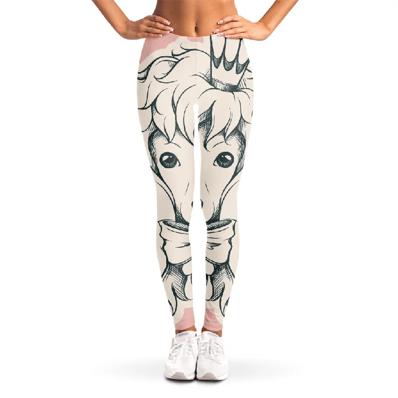 Princess Poodle Print Women's Leggings Stylish Everyday Leggings