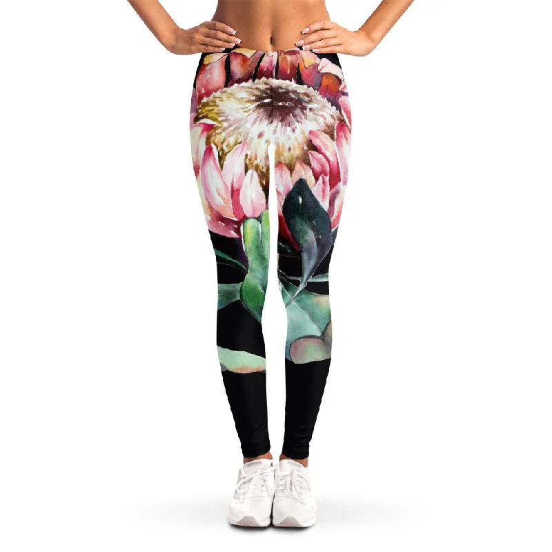 Protea Flower Print Women's Leggings Stylish Sweat-Proof Leggings