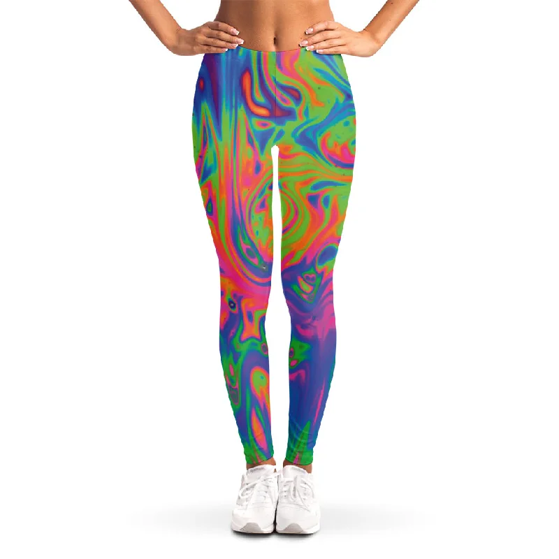 Psychedelic Bubble Print Women's Leggings Chic Smooth Fit Leggings