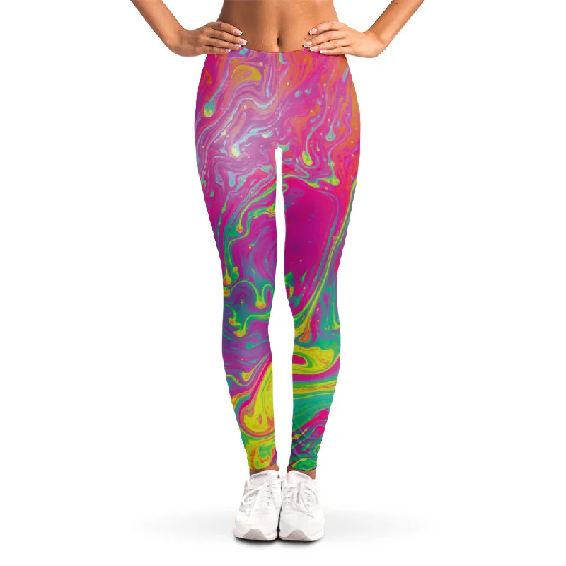 Psychedelic Formed Print Women's Leggings Fashionable Sports Compression Leggings