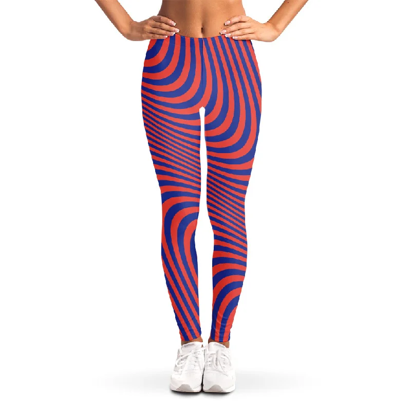 Psychedelic Illusion Print Women's Leggings Elegant Embellished Leggings