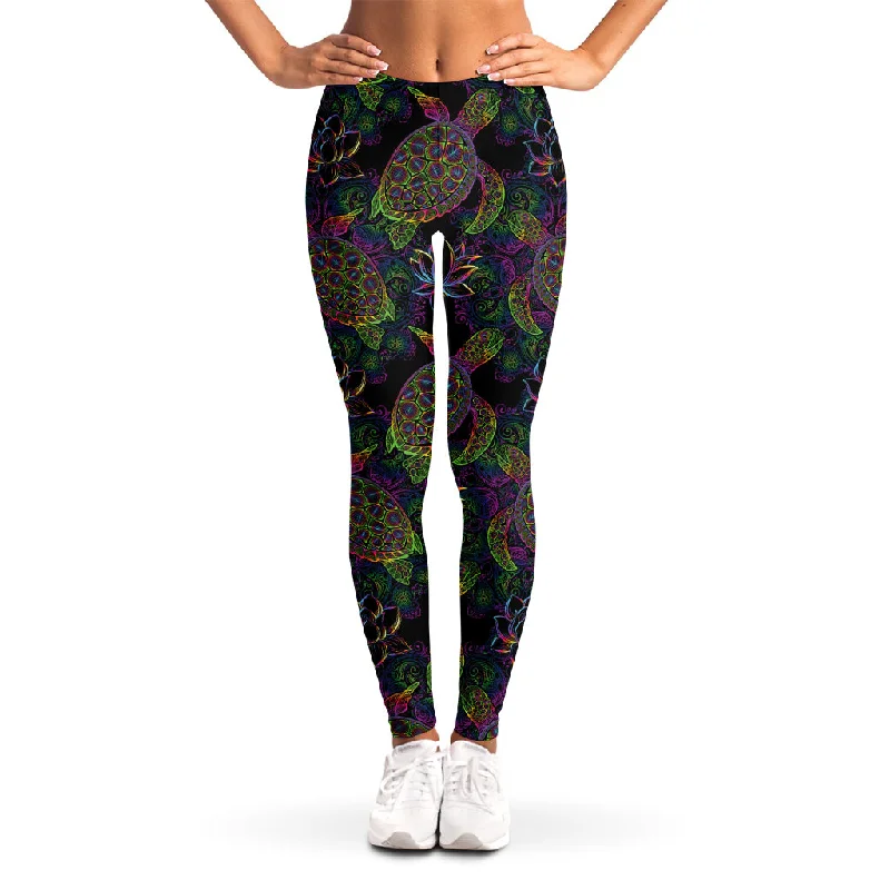 Psychedelic Sea Turtle Pattern Print Women's Leggings Trendy Sports Performance Leggings Psychedelic Sea Turtle Pattern Print Women's Leggings Trendy Sports Performance Leggings