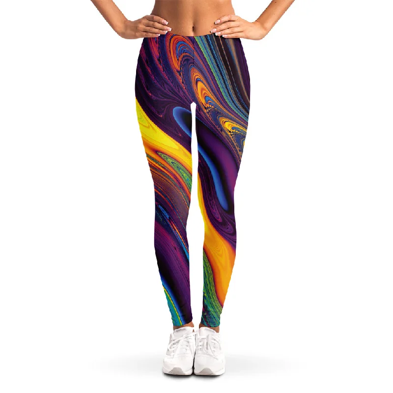Psychedelic Trippy Fractal Print Women's Leggings Fashionable Seamless Leggings