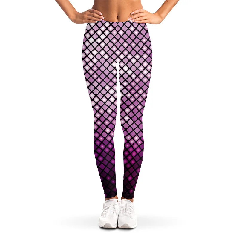 Purple Disco Lights Pattern Print Women's Leggings Comfortable Plus Size Leggings