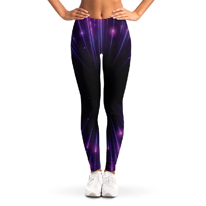 Purple Hyperspace Print Women's Leggings Stylish Capri Leggings