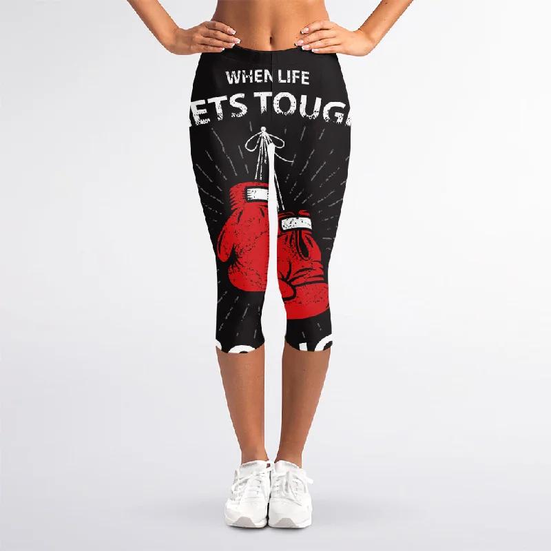 Put On Your Boxing Gloves Print Women's Capri Leggings Comfortable Full-Body Compression Leggings Put On Your Boxing Gloves Print Women's Capri Leggings Comfortable Full-Body Compression Leggings