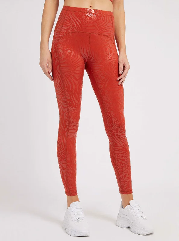 Red Deborah Active Leggings Comfortable Plus Size Leggings