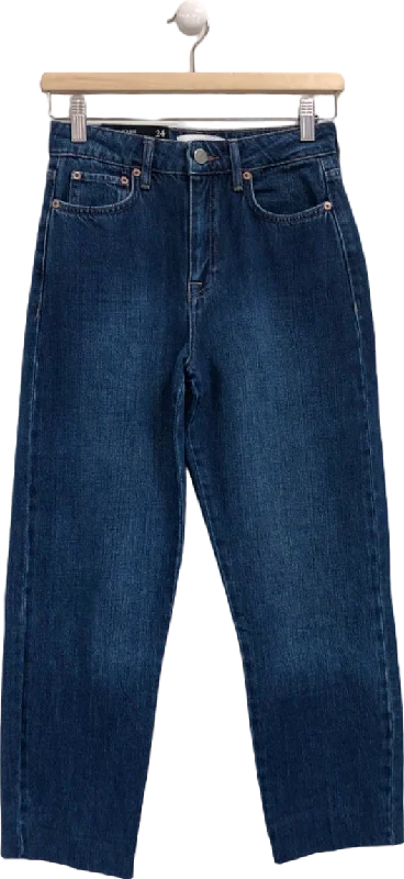 Reiss Blue Straight High Rise Jeans UK 6 Trendy Flared Leg Jeans