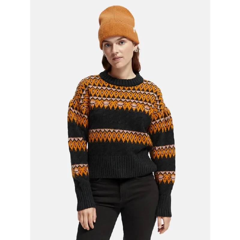 Scotch & Soda Cable Knit Fair Isle Sweater - Black Sky Fleece Fabric Down Fabric Feather Fabric Scotch & Soda Cable Knit Fair Isle Sweater - Black Sky Fleece Fabric Down Fabric Feather Fabric