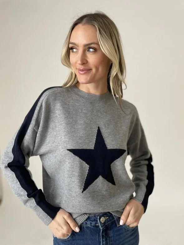 Six Fifty Star Crew Sweater Slim Fit Regular Fit Oversized