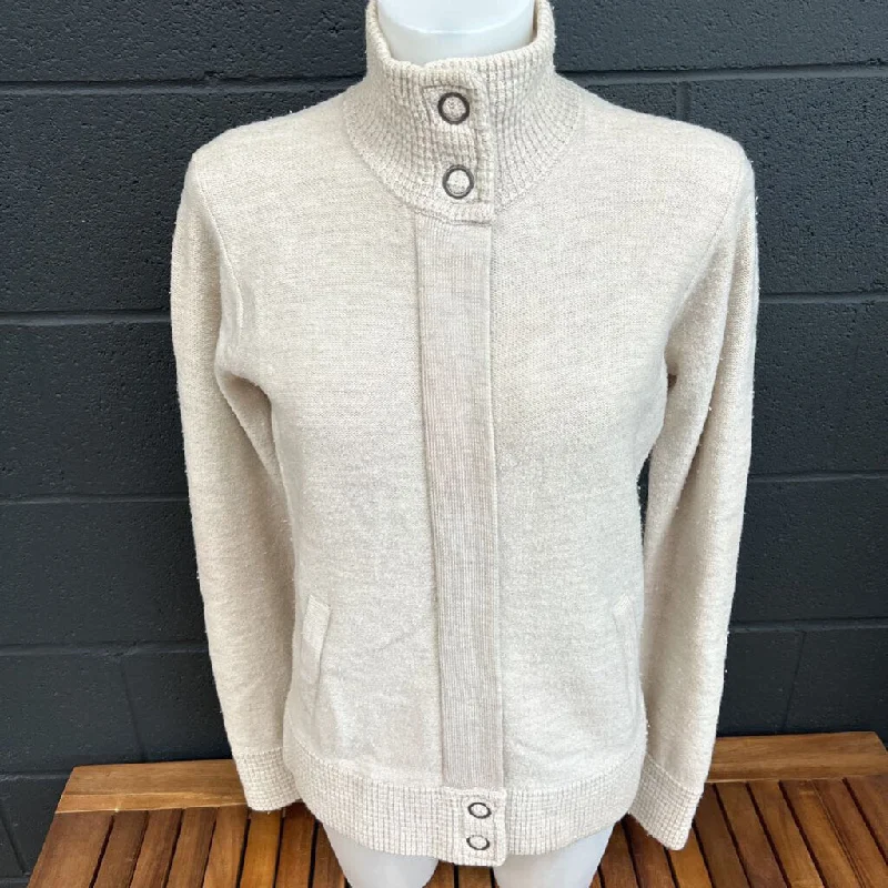 Smartwool - Full Zip Merino Wool Sweater - MSRP comparable $200: Beige-women-MD Striped Floral Plaid Smartwool - Full Zip Merino Wool Sweater - MSRP comparable $200: Beige-women-MD Striped Floral Plaid