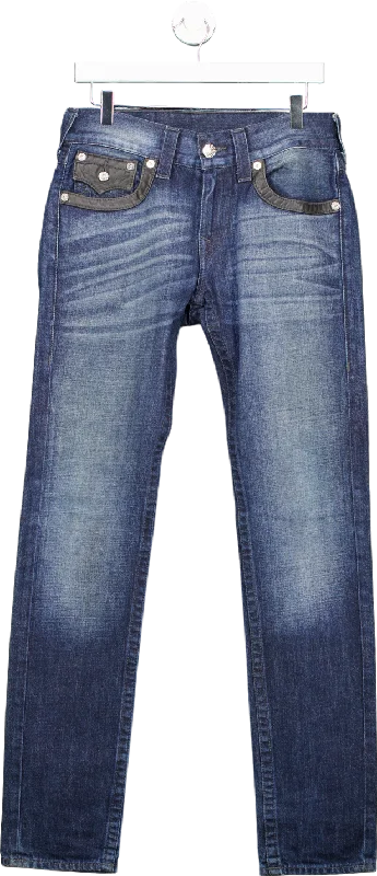 True Religion Blue Skinny Jeans UK 29W Stylish Tapered Fit Jeans