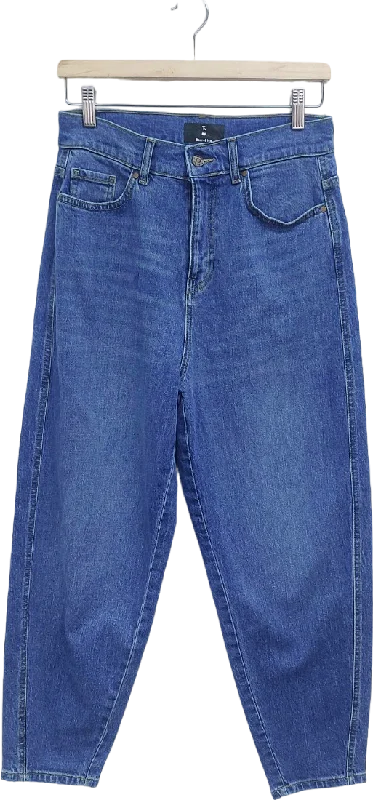 Tu Blue Denim Jeans UK 8 Regular Casual Wide-Legged Denim Jeans