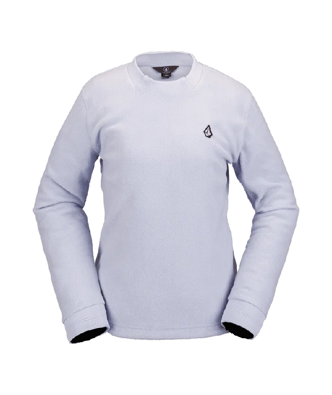 VOLCOM Women's Polar Fleece Crew Sweater Lilac Ash Anti-Pilling Anti-Shrink Durable