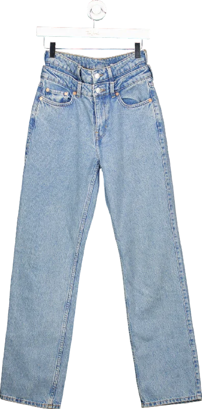 Weekday Blue Dio Jeans UK W26 Stylish High-Waist Skinny Denim