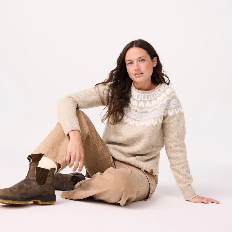 Women's Apres Ski Sweater Seamless Knitted Crochet