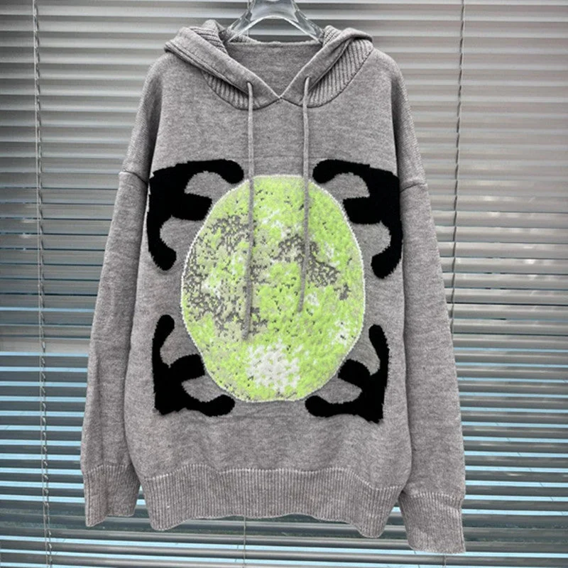 Women's Arrow Embroidery Loose Sweater Wool Sweater Cotton Sweater Cashmere Sweater