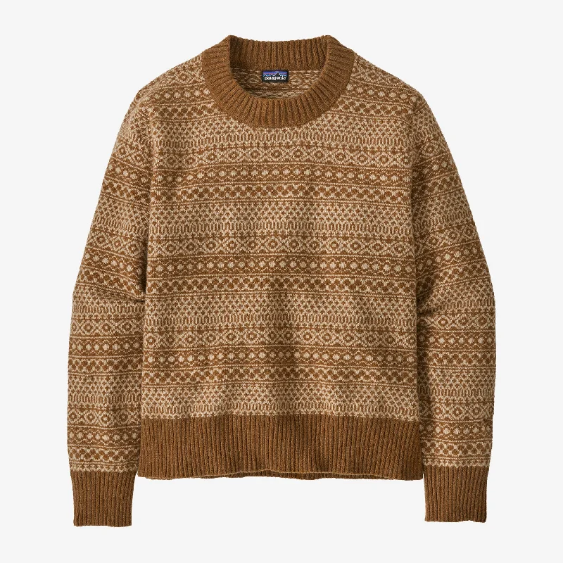 W's Recycled Wool-Blend Crewneck Sweater Cable Knit Ribbed Knit Lace Knit